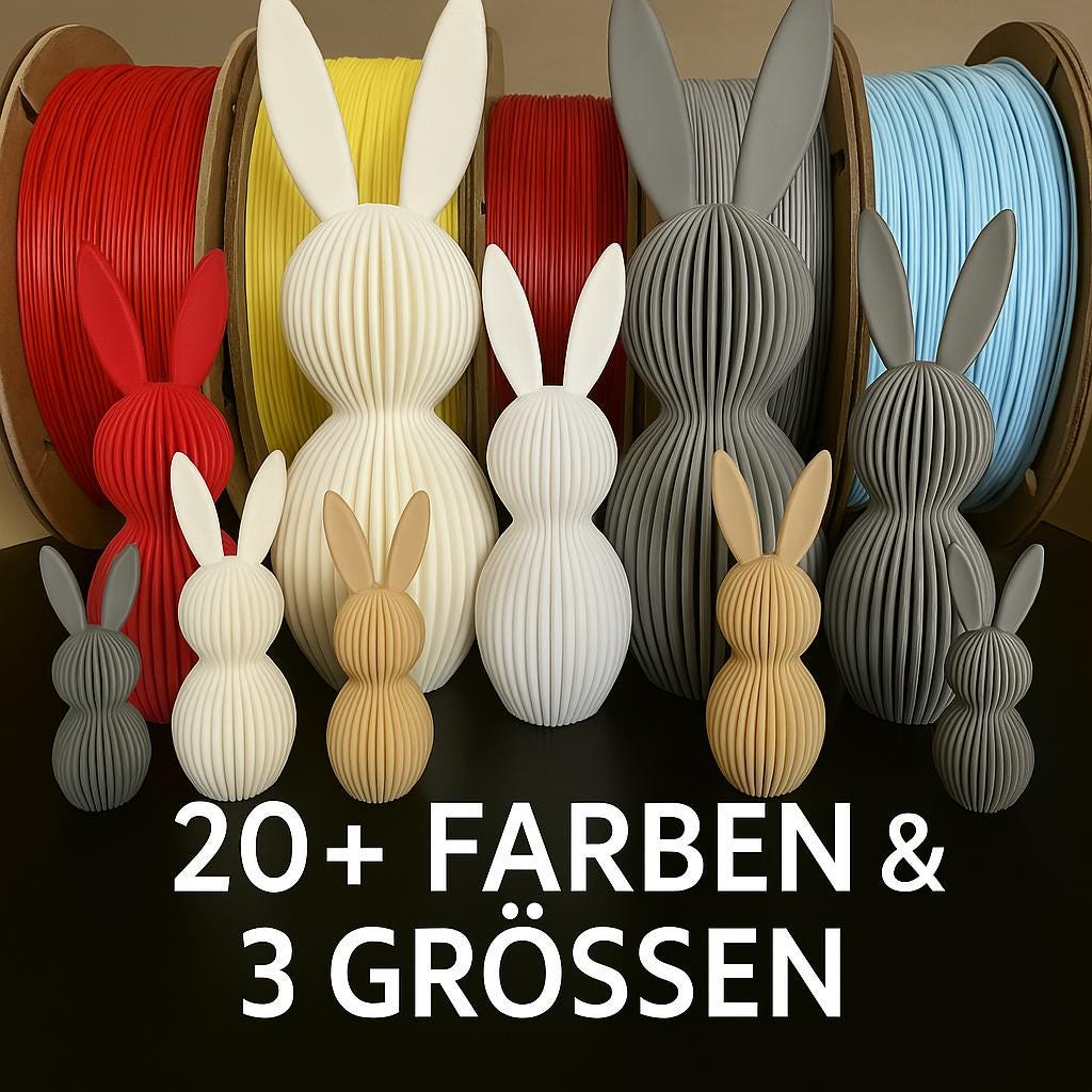 3D Osterhase Deko in 20+ Farben & 3 Größen | Ostergeschenk | Frühlingsdeko | 3D Druck Figur