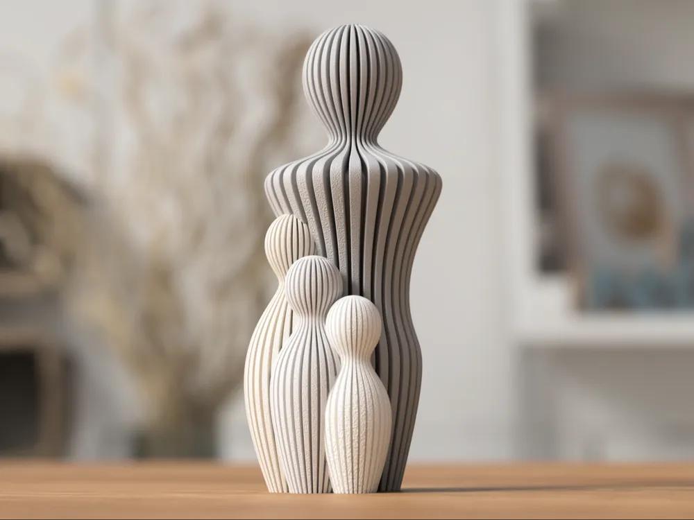 Vatertags Figur | Moderne Skulptur Muttertag | 3D Druck Familienfigur | Geschenk zur Geburt | Minimalistische Deko aus PLA, Kunststoff – 3D-Druck von G3DprintsDE