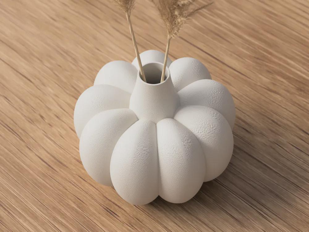 Pumpkin Vase 3D gedruckt – modernes Kürbis-Design, integrierte Supports, fuzzy-mode Finish – stilvolle Herbstdekoration aus pla, kunststoff, ecoPLA – 3D-Druck von G3DprintsDE