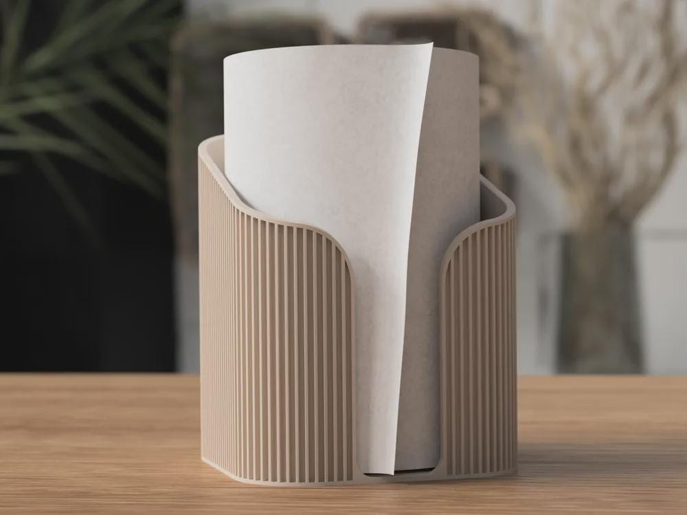 Papierrollenhalter „Japandi“ | Moderner Küchenrollenständer aus 3D-Druck | Minimalistisches Design | 20+ Farben | Handgefertigt