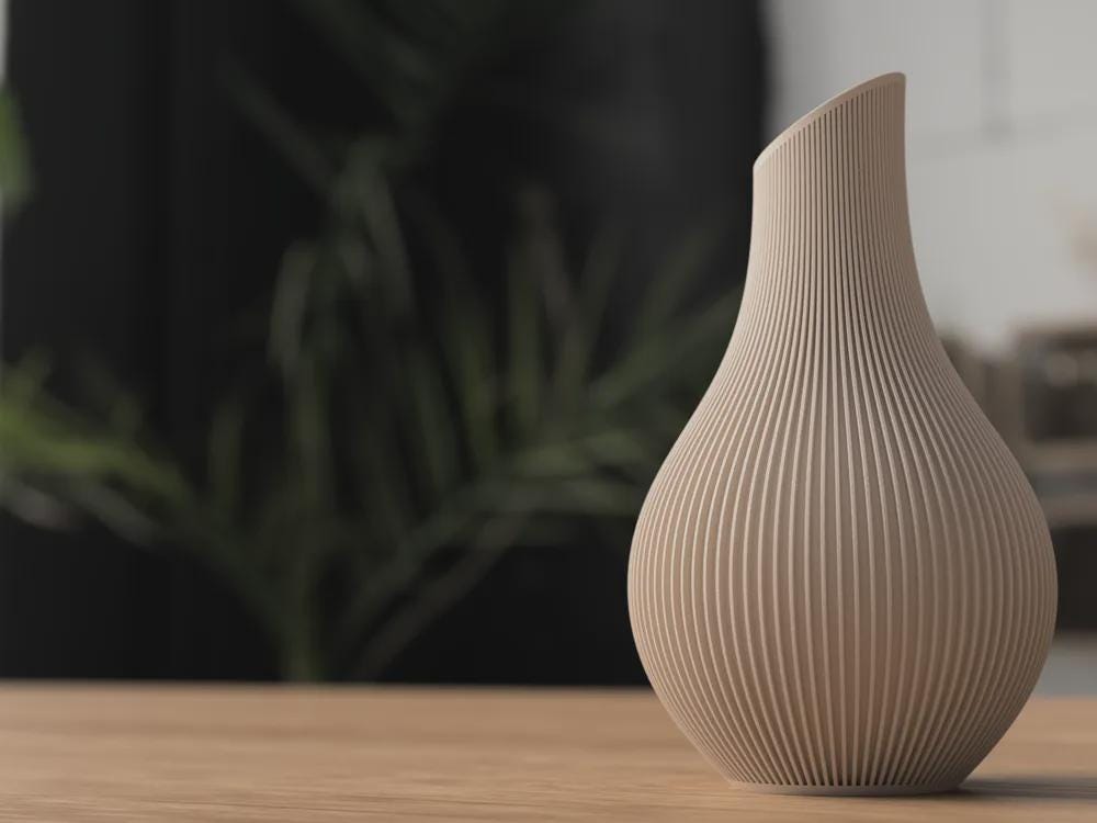 Japandi Vase „Shizu“ – 3D-gedruckt | Minimalistische Deko | Skandinavisches Design | Modern | Handgefertigt aus PLA