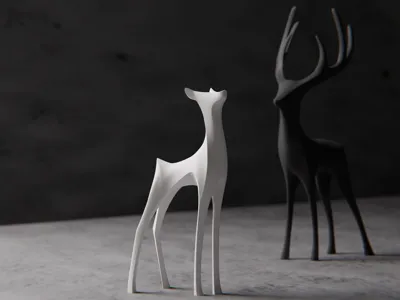 Minimalistische Hirschkuh Figur – Japandi Deko