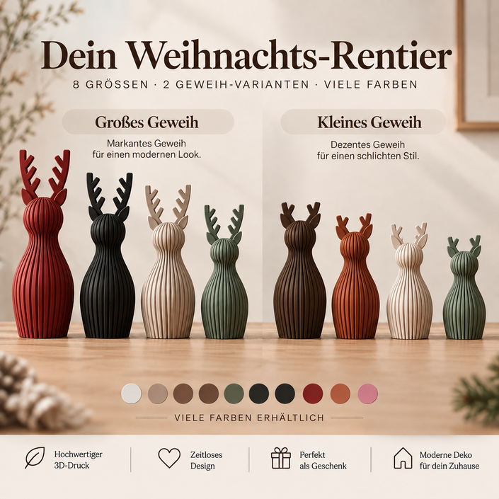 Minimalistisches Rentier – Weihnachtsdeko im Japandi-Stil