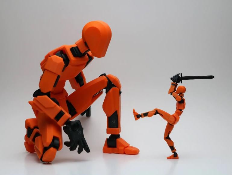 Dummy 13 Zubehör-Set – 3D-gedruckt für Actionfiguren – Schwert, Pistole, Rucksack, Hut u. mehr – kompatibel mit Dummy13 Figur aus PLA, PETG – 3D-Druck von G3DprintsDE