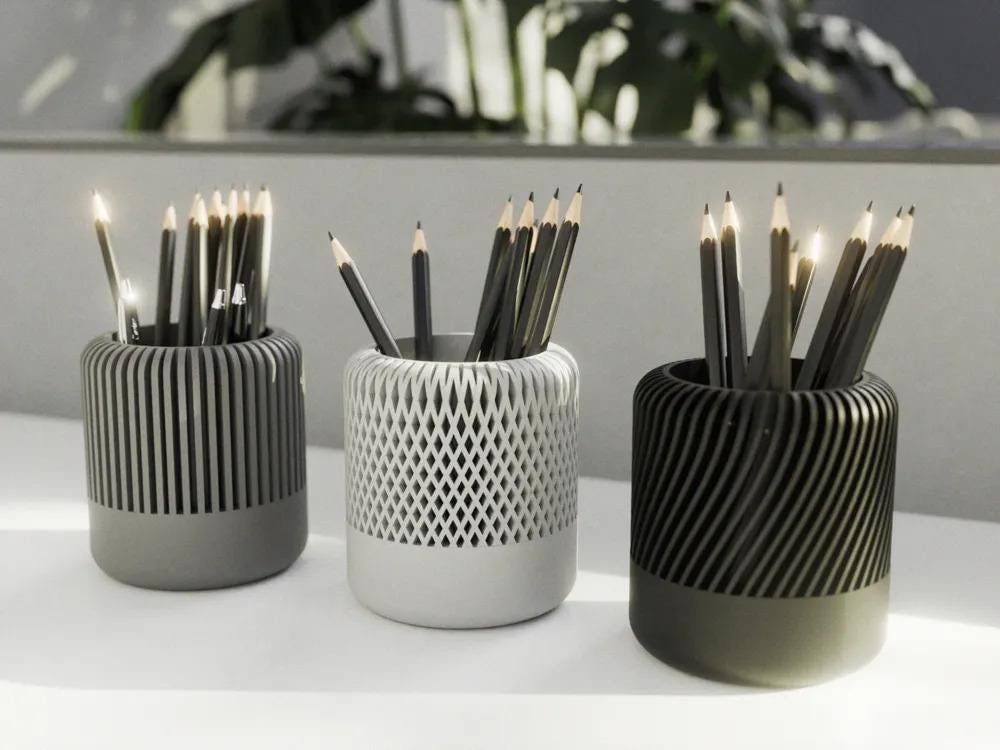 moderner Bleistifthalter (3 Versionen) | 3D Druck aus – 3D-Druck von G3DprintsDE