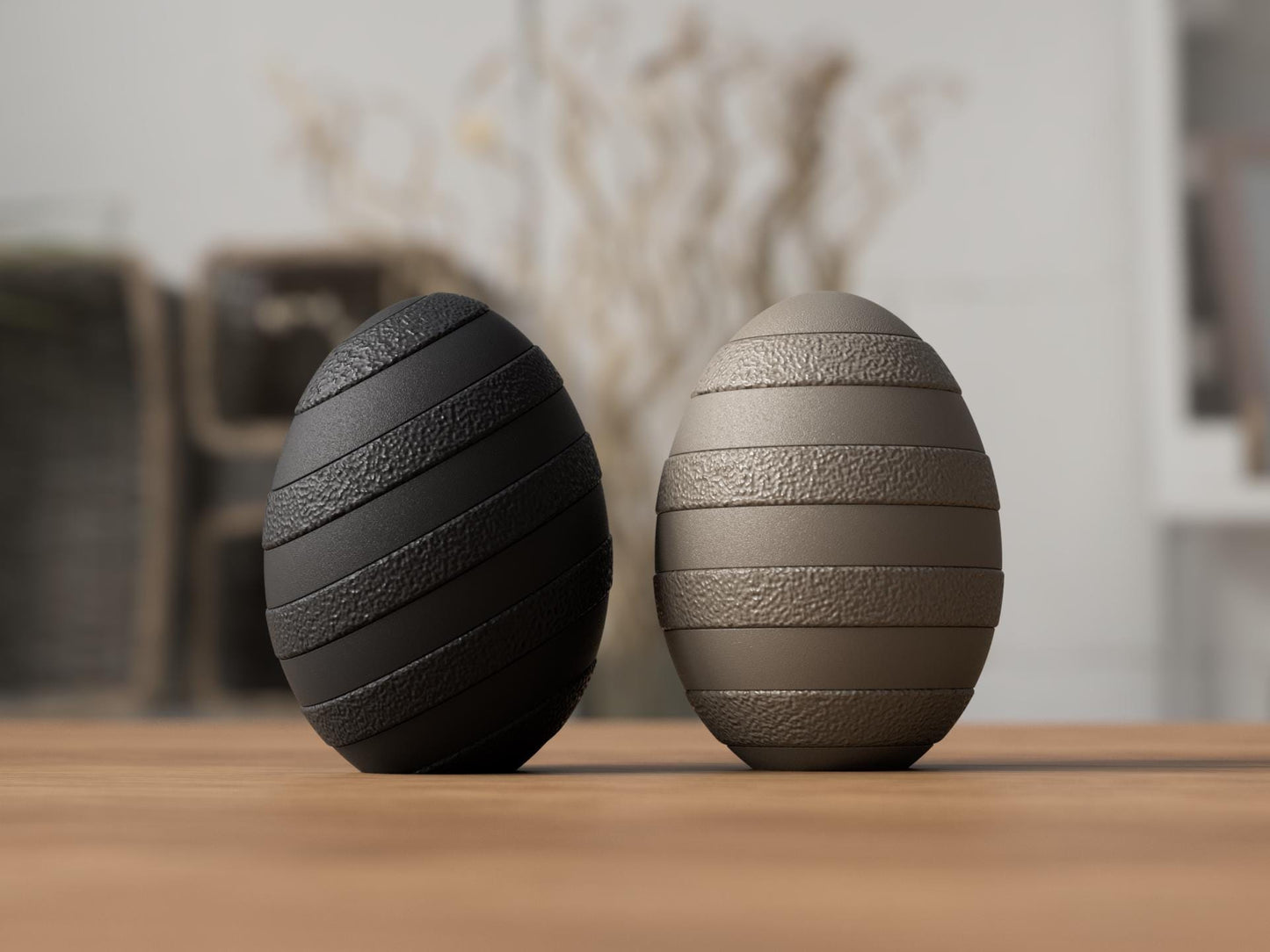 Designer Osterei mit Muster | Osterdeko modern | FDM 3D Druck | Skandi Japandi Stil | Frühling Deko Ei strukturiert