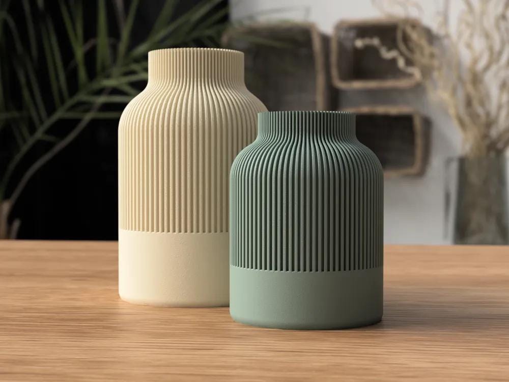 moderne Japandi Vasen | 2 Größen | 3D Druck