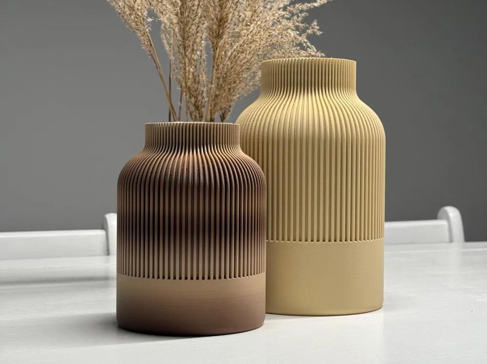 moderne Japandi Vasen | 2 Größen | 3D Druck