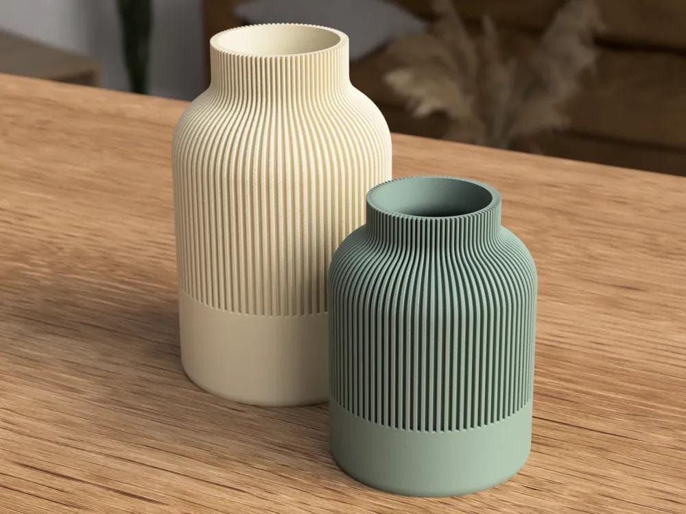 moderne Japandi Vasen | 2 Größen | 3D Druck