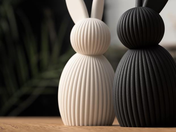 Minimalistische 3D-Osterhasen | Skandi Deko Ostern | 20+ Farben | Handgefertigt mit FDM-Druck | Japandi Frühling Figur
