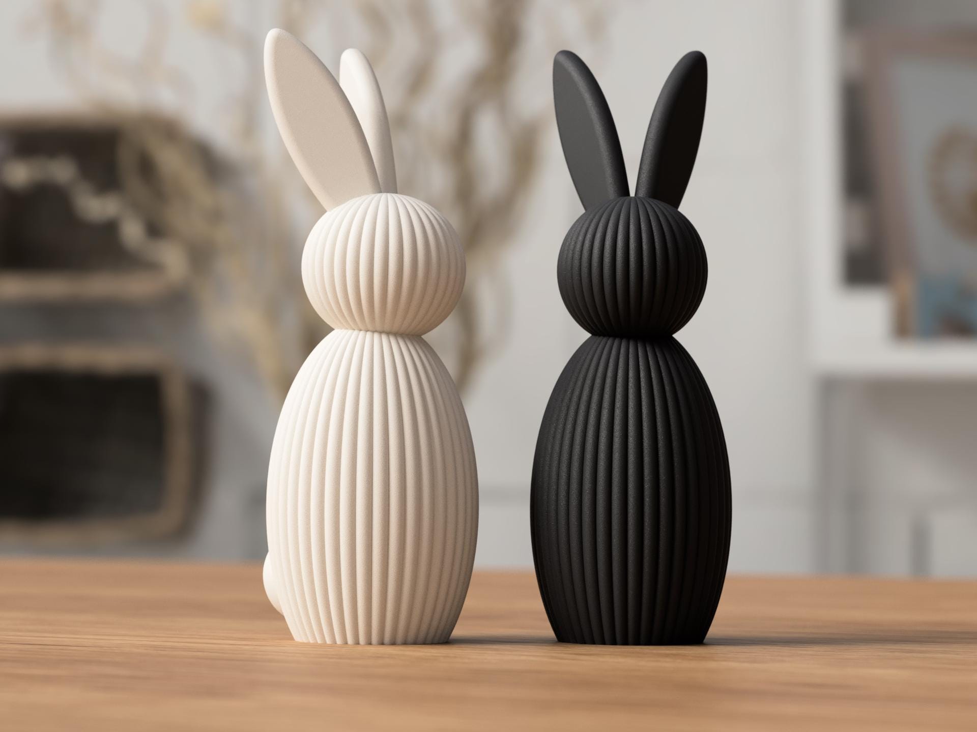 Minimalistische 3D-Osterhasen | Skandi Deko Ostern | 20+ Farben | Handgefertigt mit FDM-Druck | Japandi Frühling Figur