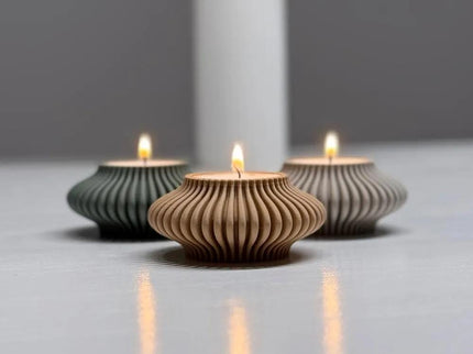 Teelichthalter 3D-gedruckt – Moderner Kerzenhalter für Teelichter | Minimalistische Deko | Gitterstruktur