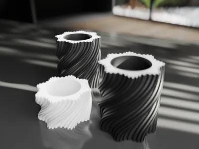 moderner Teelichthalter mit LED-Teelicht (2 Versionen) | 3D Druck