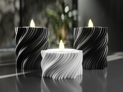 moderner Teelichthalter mit LED-Teelicht (2 Versionen) | 3D Druck