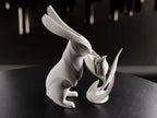 Minimalistischer 3D Osterhase – 3D-gedruckte Hasenfigur aus PLA | Moderne Osterdeko | Frühling Dekofigur | Hasen Deko