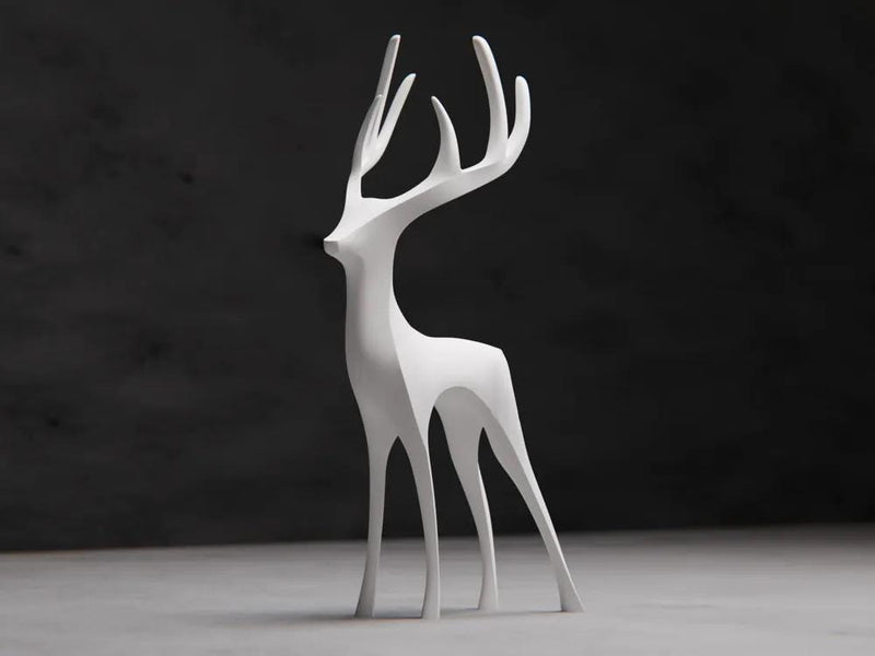 3D Hirsch Figur – Minimalistische Dekofigur im Skandi-Stil | 3D-gedruckte Hirschskulptur aus PLA | Wohnzimmer Deko | Tierfigur modern aus PLA, Kunststoff – 3D-Druck von G3DprintsDE