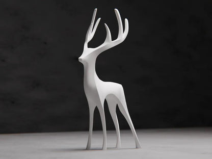 3D Hirsch Figur – Minimalistische Dekofigur im Skandi-Stil | 3D-gedruckte Hirschskulptur aus PLA | Wohnzimmer Deko | Tierfigur modern aus PLA, Kunststoff – 3D-Druck von G3DprintsDE