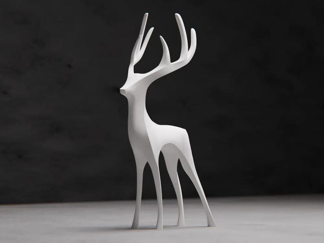 3D Hirsch Figur – Minimalistische Dekofigur im Skandi-Stil | 3D-gedruckte Hirschskulptur aus PLA | Wohnzimmer Deko | Tierfigur modern aus PLA, Kunststoff – 3D-Druck von G3DprintsDE