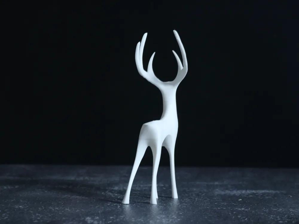 3D Hirsch Figur – Minimalistische Dekofigur im Skandi-Stil | 3D-gedruckte Hirschskulptur aus PLA | Wohnzimmer Deko | Tierfigur modern aus PLA, Kunststoff – 3D-Druck von G3DprintsDE