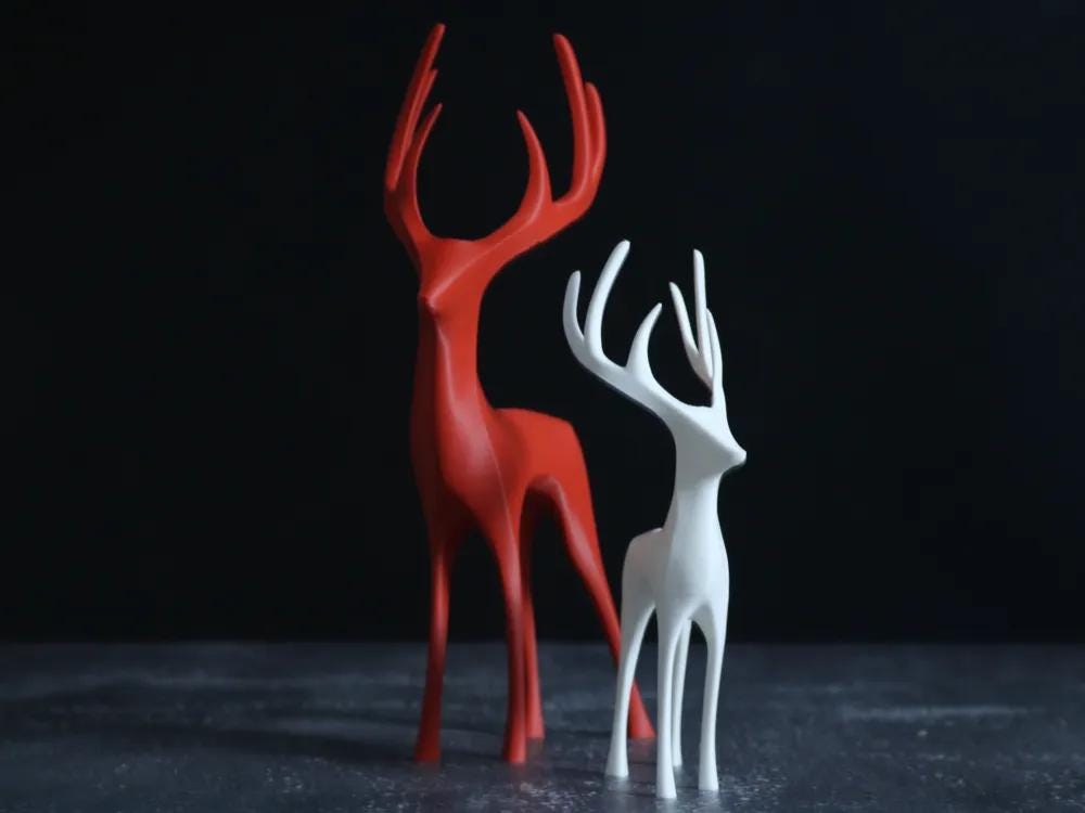3D Hirsch Figur – Minimalistische Dekofigur im Skandi-Stil | 3D-gedruckte Hirschskulptur aus PLA | Wohnzimmer Deko | Tierfigur modern aus PLA, Kunststoff – 3D-Druck von G3DprintsDE