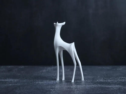3D Hirschkuh Figur – Minimalistische Deko aus PLA | 3D-gedruckte Tierfigur im Skandi-Stil | Moderne Wohn-Dekoration | Doe Sculpture