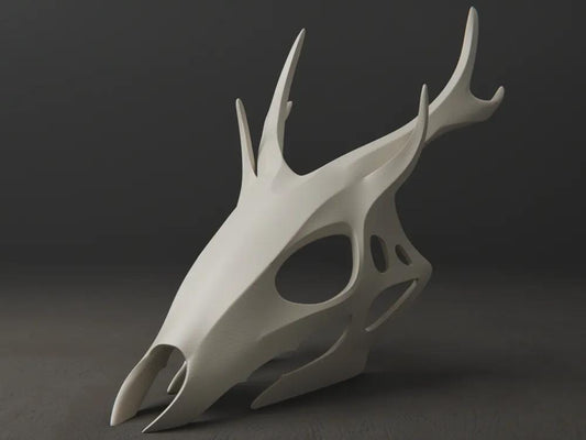 3D-gedruckter Wendigo-Schädel – Mythologische Dekofigur aus PLA | Geometrischer Totenkopf für Halloween & Sammler | Fantasy Schädel Deko