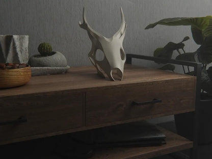3D-gedruckter Wendigo-Schädel – Mythologische Dekofigur aus PLA | Geometrischer Totenkopf für Halloween & Sammler | Fantasy Schädel Deko