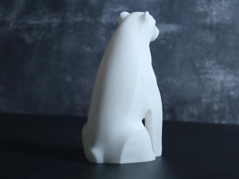 3D-gedruckte Eisbär-Skulptur – Minimalistische Dekofigur aus PLA | Moderne Tierfigur fürTisch oder Fensterbank | Geometrische Eisbär-Deko