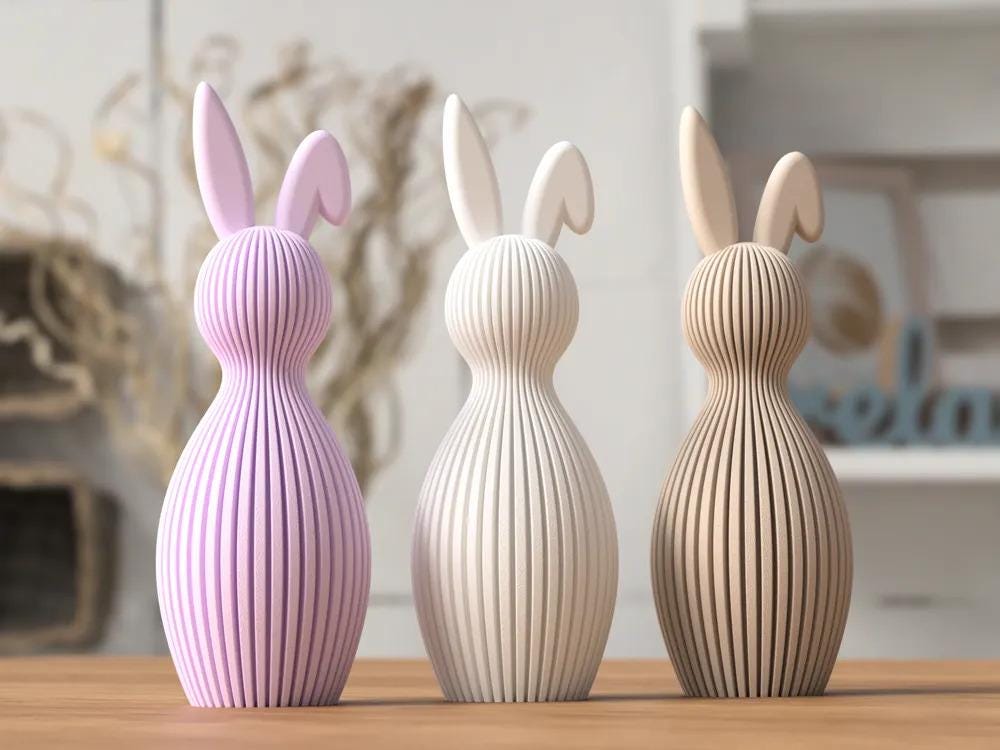 Osterhasen mit geknicktem Ohr | FDM-Druck aus PLA, Kunststoff, 3D Druck – 3D-Druck von G3DprintsDE