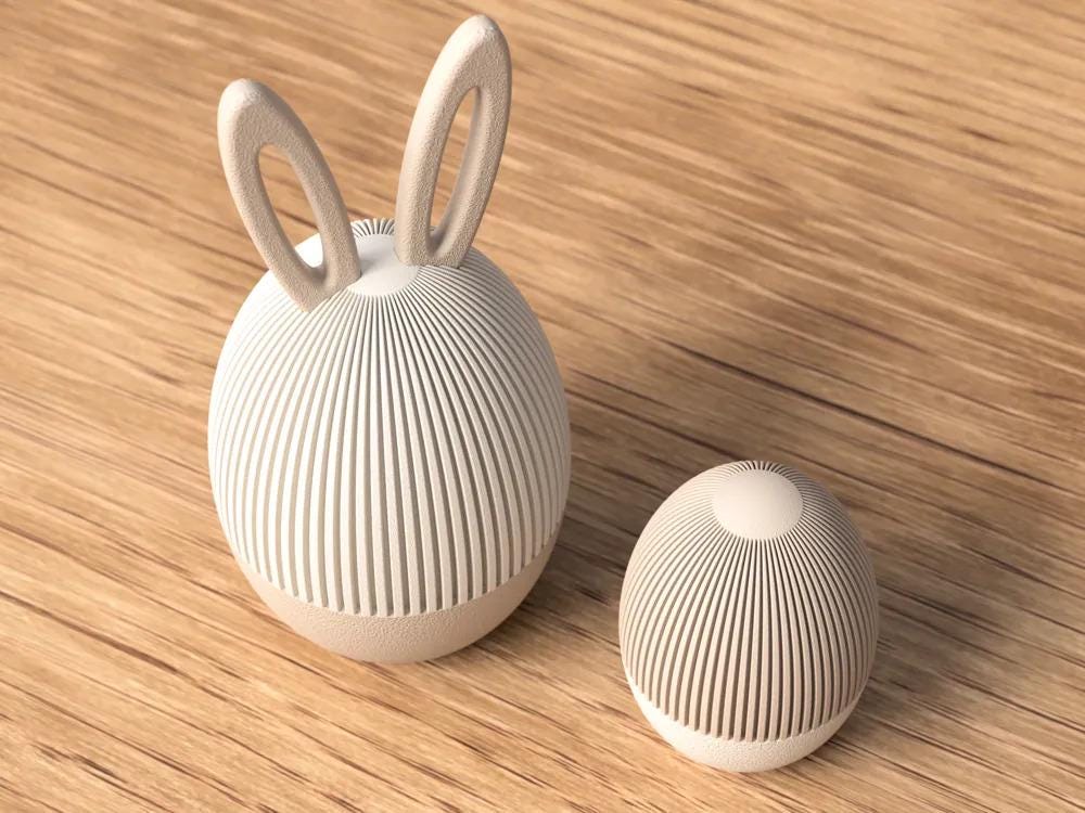 Japandi Osterei 3D Druck | Osterdeko Skandi Stil | Minimalistische Frühling Dekoration | Geriffelt | Deko Ei modern FDM