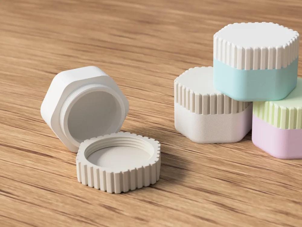 kleiner Reisebehälter | zweifarbig | 3D Druck aus PLA, Kunststoff – 3D-Druck von G3DprintsDE