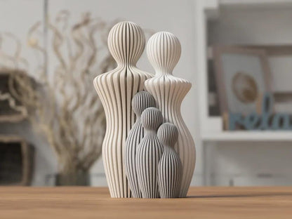 Moderne Familienskulptur | 3D gedruckte Familienfigur | Minimalistische Deko mit Kind | Geschenk Eltern & Familie | 20+ Farben