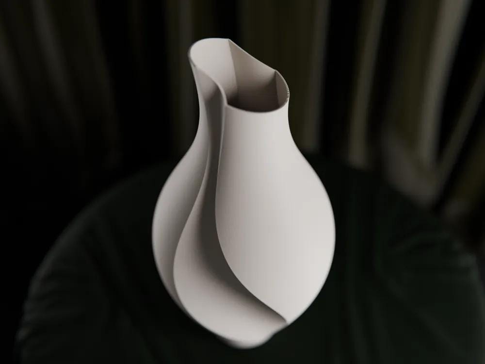 Minimalistische Vase 3D Druck | Slit Design Blumenvase | Moderne Skandi Deko | Trockenblumen Vase | Japandi Wohnaccessoire