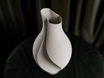Minimalistische Vase 3D Druck | Slit Design Blumenvase | Moderne Skandi Deko | Trockenblumen Vase | Japandi Wohnaccessoire
