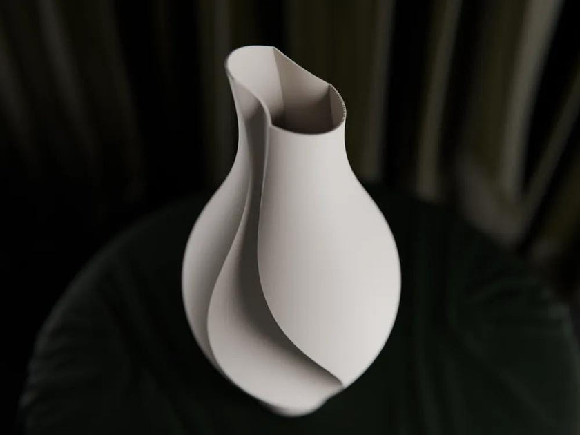 Minimalistische Vase 3D Druck | Slit Design Blumenvase | Moderne Skandi Deko | Trockenblumen Vase | Japandi Wohnaccessoire