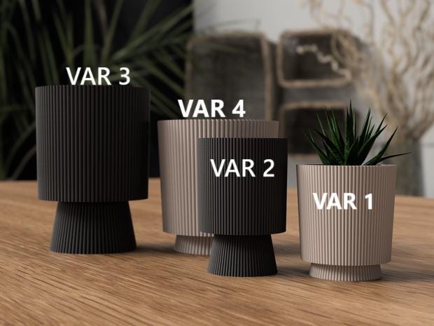 Pflanztopf mit Tropfbehälter | 4 Varianten | 3D Druck