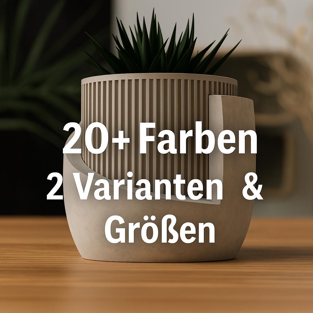 Japandi Pflanztopf | Skandinavisch Minimalistisch | 3D-gedruckt aus PLA | Modernes Design Deko | Handmade Blumentopf aus PLA, Kunststoff – 3D-Druck von G3DprintsDE