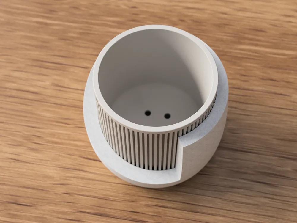Japandi Pflanztopf | Skandinavisch Minimalistisch | 3D-gedruckt aus PLA | Modernes Design Deko | Handmade Blumentopf aus PLA, Kunststoff – 3D-Druck von G3DprintsDE