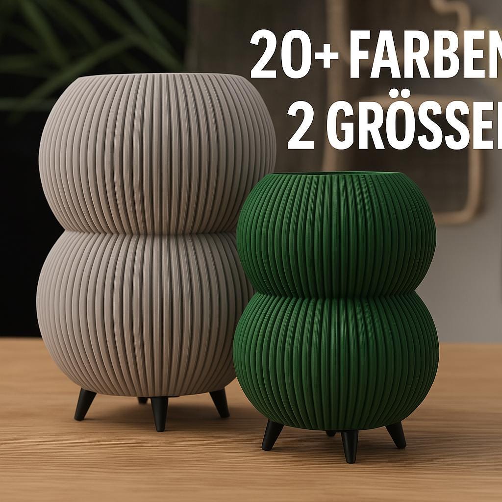 Moderne Vase mit Beinen | Pflanztopf 3D Druck | 2 Größen | 20+ Farben | Japandi Deko | Blumentopf mit Ständer aus PLa, Kunststoff – 3D-Druck von G3DprintsDE