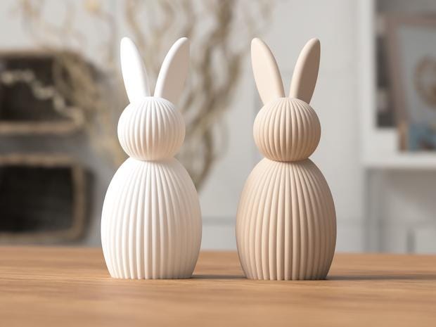 Minimalistische 3D-Osterhasen | Skandi Deko Ostern | 20+ Farben | Handgefertigt mit FDM-Druck | Japandi Frühling Figur