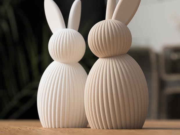 Minimalistische 3D-Osterhasen | Skandi Deko Ostern | 20+ Farben | Handgefertigt mit FDM-Druck | Japandi Frühling Figur