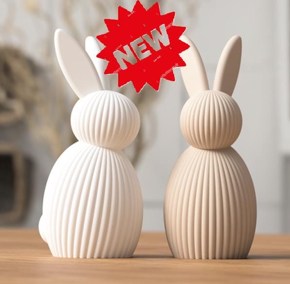 Minimalistische 3D-Osterhasen | Skandi Deko Ostern | 20+ Farben | Handgefertigt mit FDM-Druck | Japandi Frühling Figur