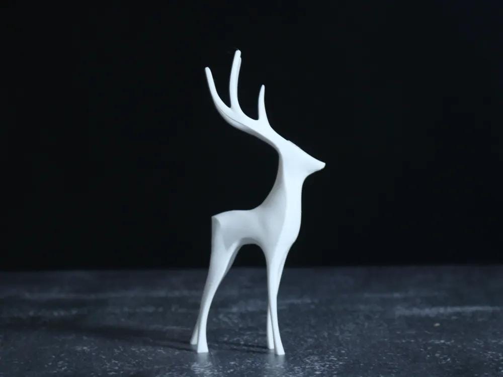 3D Hirsch Figur – Minimalistische Dekofigur im Skandi-Stil | 3D-gedruckte Hirschskulptur aus PLA | Wohnzimmer Deko | Tierfigur modern aus PLA, Kunststoff – 3D-Druck von G3DprintsDE