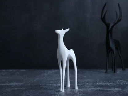 3D Hirschkuh Figur – Minimalistische Deko aus PLA | 3D-gedruckte Tierfigur im Skandi-Stil | Moderne Wohn-Dekoration | Doe Sculpture