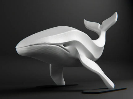 3D Wal Figur – Minimalistische Deko aus PLA | Geometrische Walskulptur | Modernes Dekoobjekt für Regal, Tisch oder Kinderzimmer