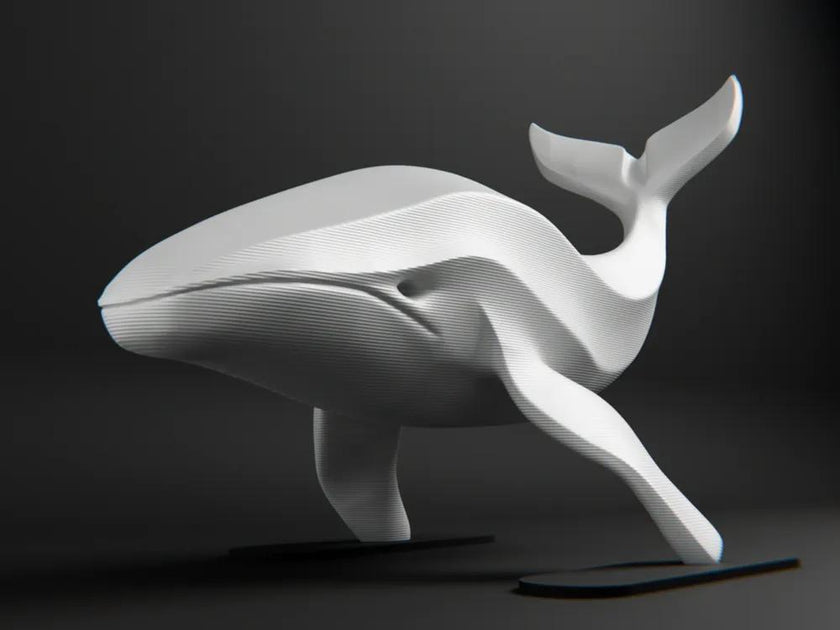 3D Wal Figur – Minimalistische Deko aus PLA | Geometrische Walskulptur | Modernes Dekoobjekt für Regal, Tisch oder Kinderzimmer