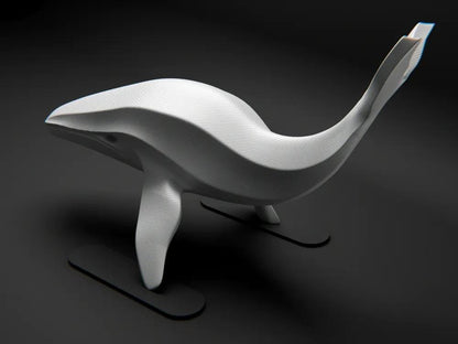 3D Wal Figur – Minimalistische Deko aus PLA | Geometrische Walskulptur | Modernes Dekoobjekt für Regal, Tisch oder Kinderzimmer