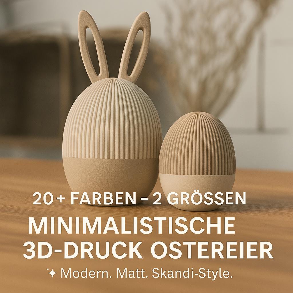 Japandi Osterei 3D Druck | Osterdeko Skandi Stil | Minimalistische Frühling Dekoration | Geriffelt | Deko Ei modern FDM