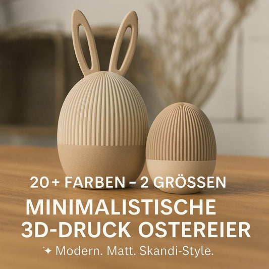 Japandi Osterei 3D Druck | Osterdeko Skandi Stil | Minimalistische Frühling Dekoration | Geriffelt | Deko Ei modern FDM