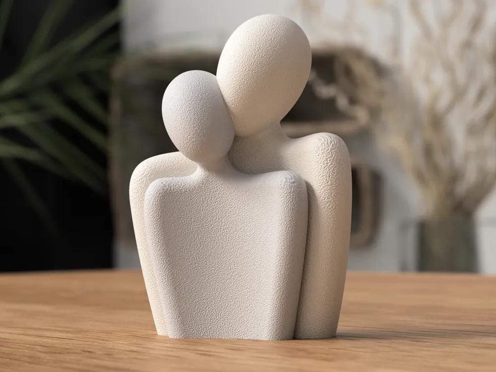 Valentine's Day Statue – 3D-gedruckte Liebesskulptur | Romantisches Geschenk | 135 mm Höhe